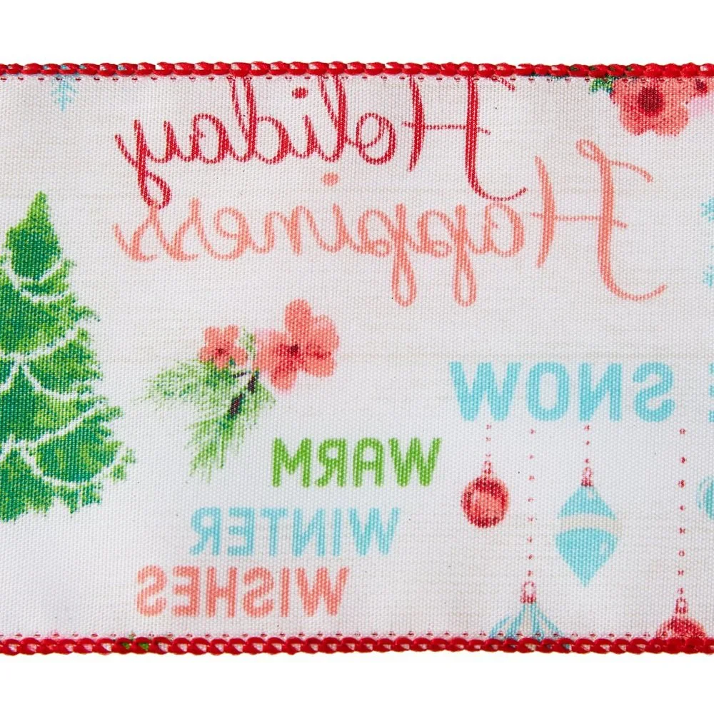 The Pioneer Woman Holiday Sentiments Fabric Ribbon